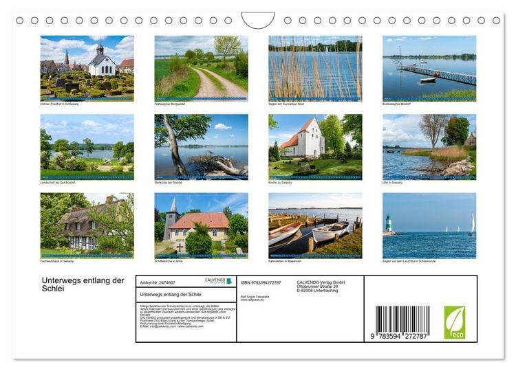 Produktbild: Unterwegs entlang der Schlei (Wandkalender 2027 DIN A4 quer), CALVENDO Monatskalender