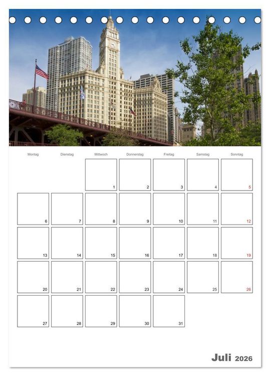 Produktbild: CHICAGO Terminplaner (Tischkalender 2026 DIN A5 hoch), CALVENDO Monatskalender