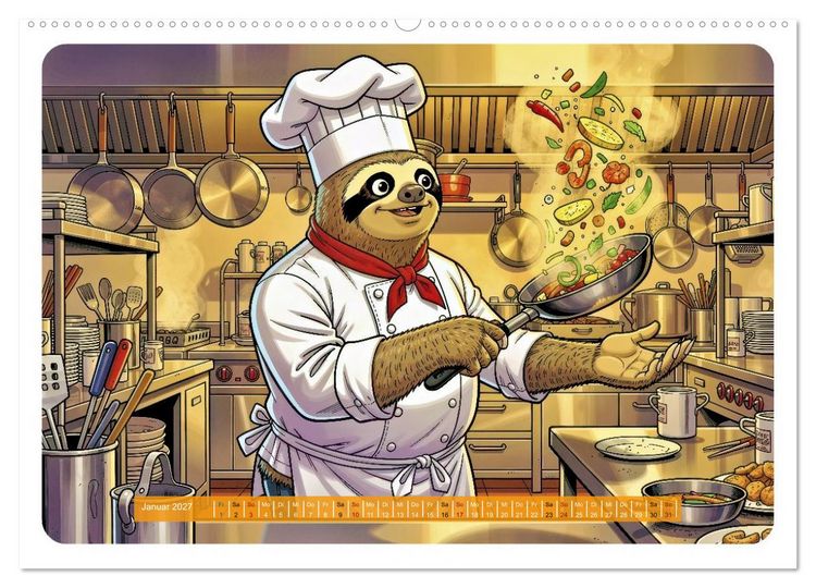 Produktbild: Lustiges Faultier im Beruf - Comic (hochwertiger Premium Wandkalender 2027 DIN A2 quer), Kunstdruck in Hochglanz