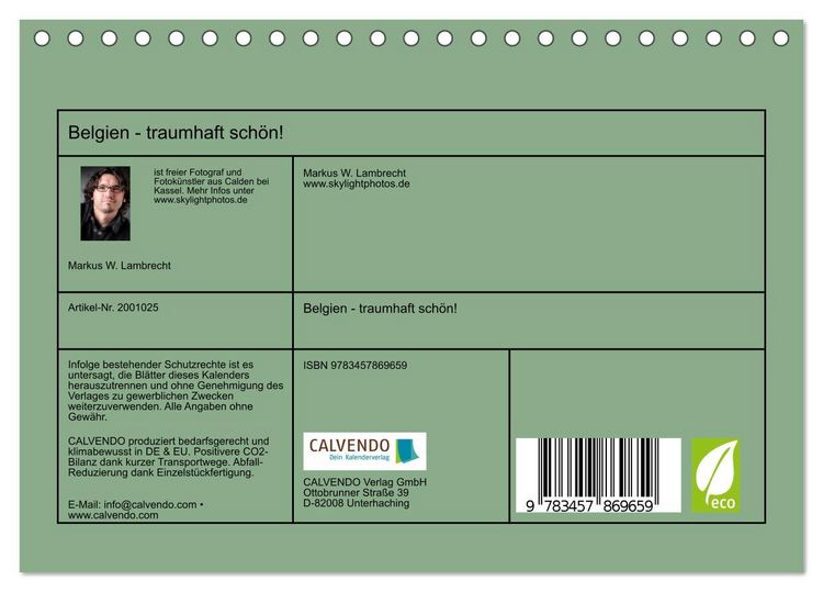 Produktbild: Belgien - traumhaft sch&ouml;n! (Tischkalender 2026 DIN A5 quer), CALVENDO Monatskalender