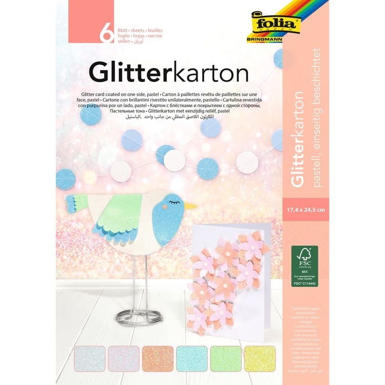 Produktbild: FOLIA&reg; Glitterkartons, Pastel