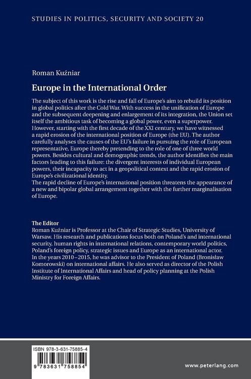 Produktbild: Europe in the International Order