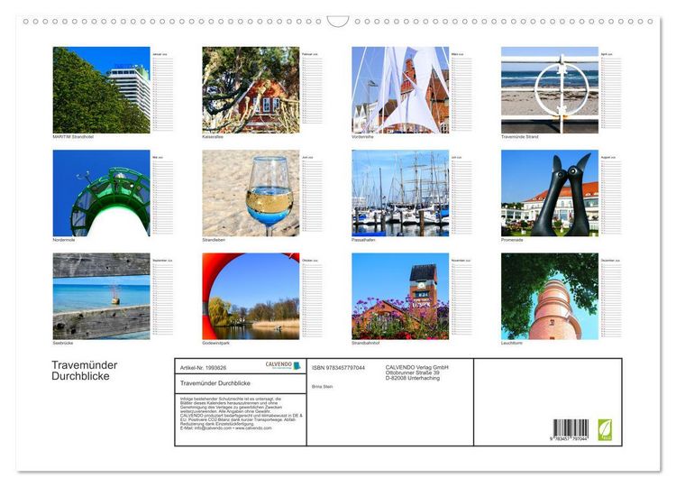 Produktbild: Travem&uuml;nder Durchblicke (Wandkalender 2026 DIN A2 quer), CALVENDO Monatskalender