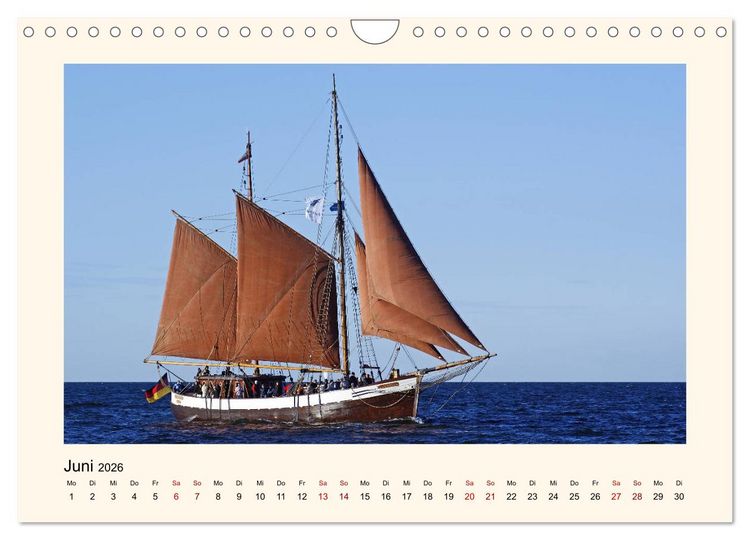 Produktbild: Unter vollen Segeln Traditionssegler auf der Ostsee (Wandkalender 2026 DIN A4 quer), CALVENDO Monatskalender