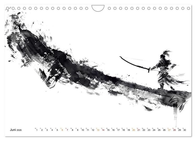 Produktbild: Samurai Illustrationen (Wandkalender 2026 DIN A4 quer), CALVENDO Monatskalender