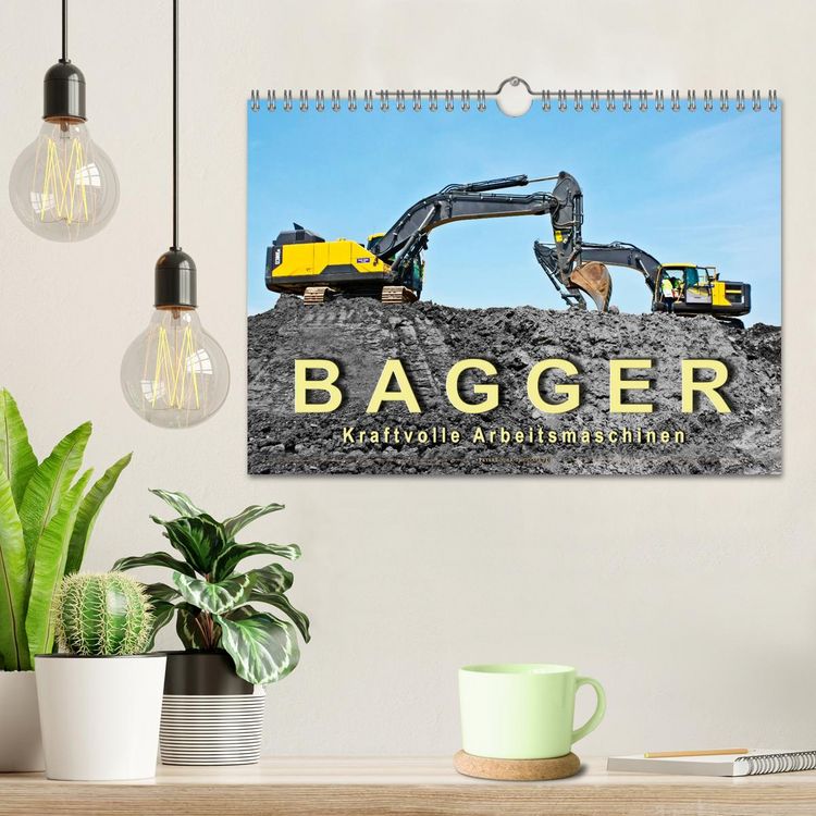 Produktbild: Bagger - kraftvolle Arbeitsmaschinen (Wandkalender 2026 DIN A4 quer), CALVENDO Monatskalender