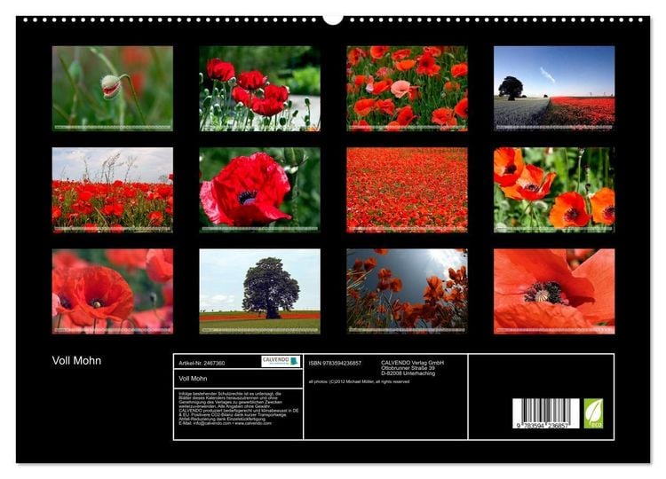 Produktbild: Voll Mohn (hochwertiger Premium Wandkalender 2027 DIN A2 quer), Kunstdruck in Hochglanz