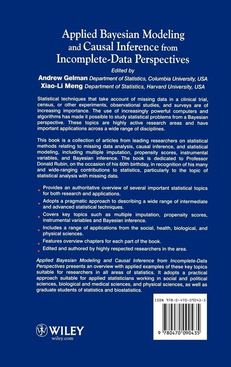 Produktbild: Applied Bayesian Modeling and Causal Inference from Incomplete-Data Perspectives