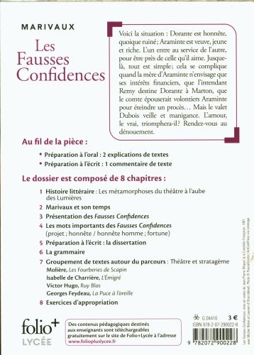 Produktbild: Les fausses confidences : bac 2021