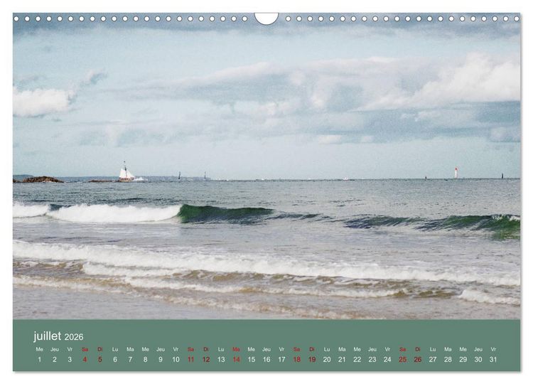 Produktbild: Sillonnez la plage (Calendrier mural 2026 DIN A3 vertical), CALVENDO calendrier mensuel