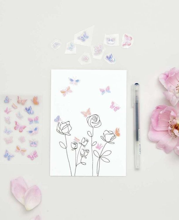 Produktbild: Foliensticker La Vie en Rose, Schmetterlinge