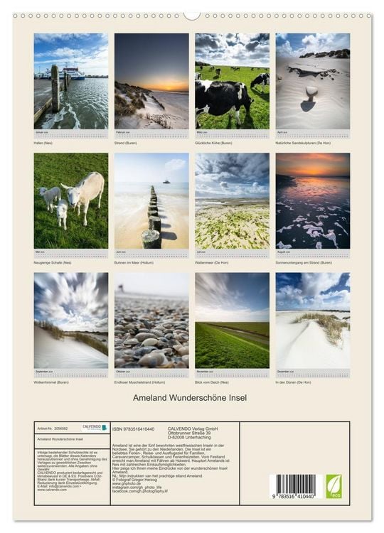Produktbild: Ameland Wundersch&ouml;ne Insel (hochwertiger Premium Wandkalender 2026 DIN A2 hoch), Kunstdruck in Hochglanz