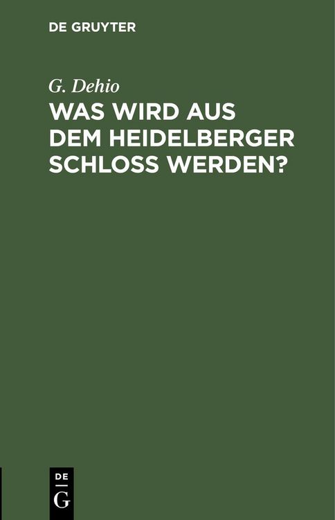 Produktbild: Was wird aus dem Heidelberger Schlo&szlig; werden?