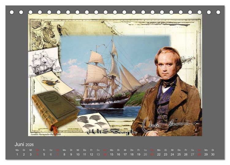 Produktbild: 500 Jahre unter Segeln - von der GOLDEN HIND zur KERSHONES (Tischkalender 2026 DIN A5 quer), CALVENDO Monatskalender