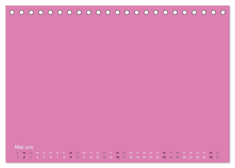 Produktbild: Bastelkalender - Pink (Tischkalender 2026 DIN A5 quer), CALVENDO Monatskalender