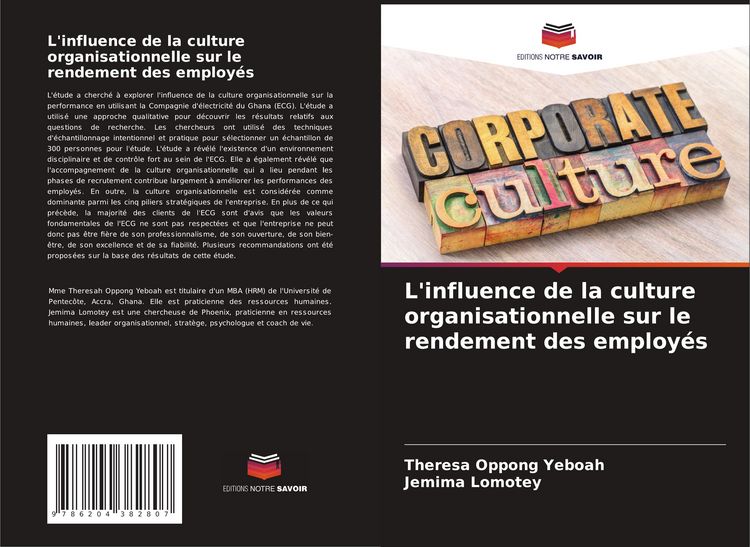 Produktbild: L'influence de la culture organisationnelle sur le rendement des employ&eacute;s