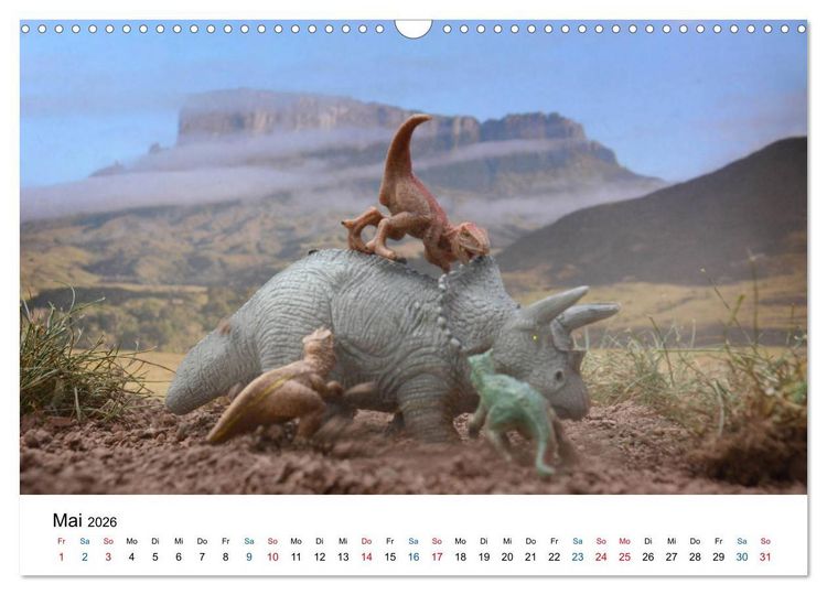 Produktbild: Faszination Urzeit - wenn Spielzeugdinos zum Leben erwachen (Wandkalender 2026 DIN A3 quer), CALVENDO Monatskalender