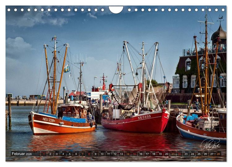 Produktbild: Ostfriesland, die alten H&auml;fen - Greetsiel, Neuharlingersiel, Carolinensiel (Wandkalender 2026 DIN A4 quer), CALVENDO Monatskalender