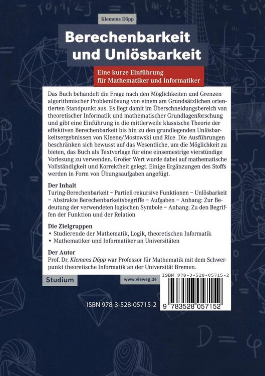Produktbild: Berechenbarkeit und Unl&ouml;sbarkeit