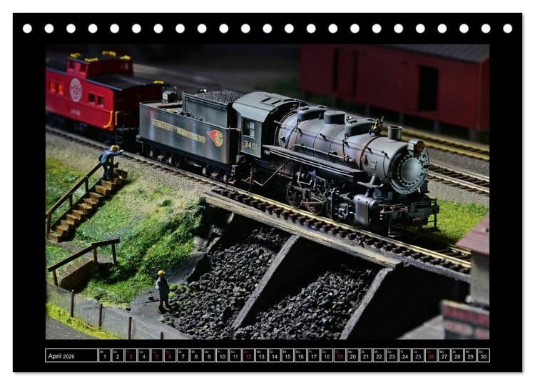 Produktbild: Amerikanische Modelleisenbahnen (Tischkalender 2026 DIN A5 quer), CALVENDO Monatskalender