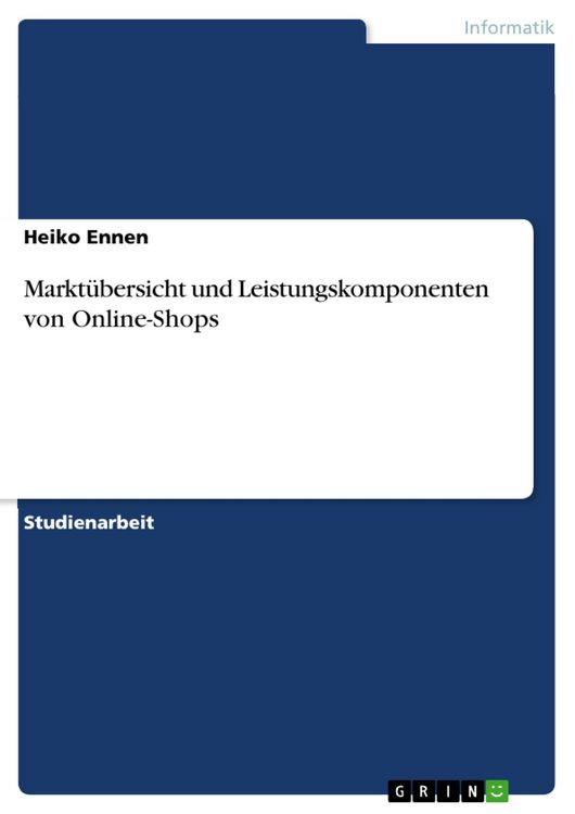 Produktbild: Markt&uuml;bersicht und Leistungskomponenten von Online-Shops