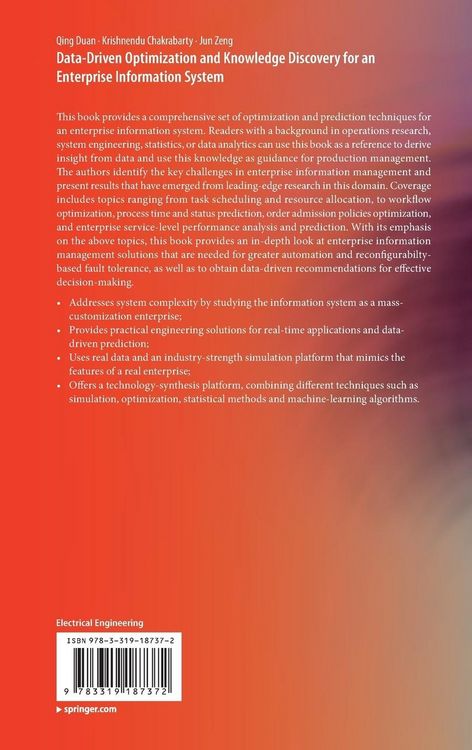 Produktbild: Data-Driven Optimization and Knowledge Discovery for an Enterprise Information System