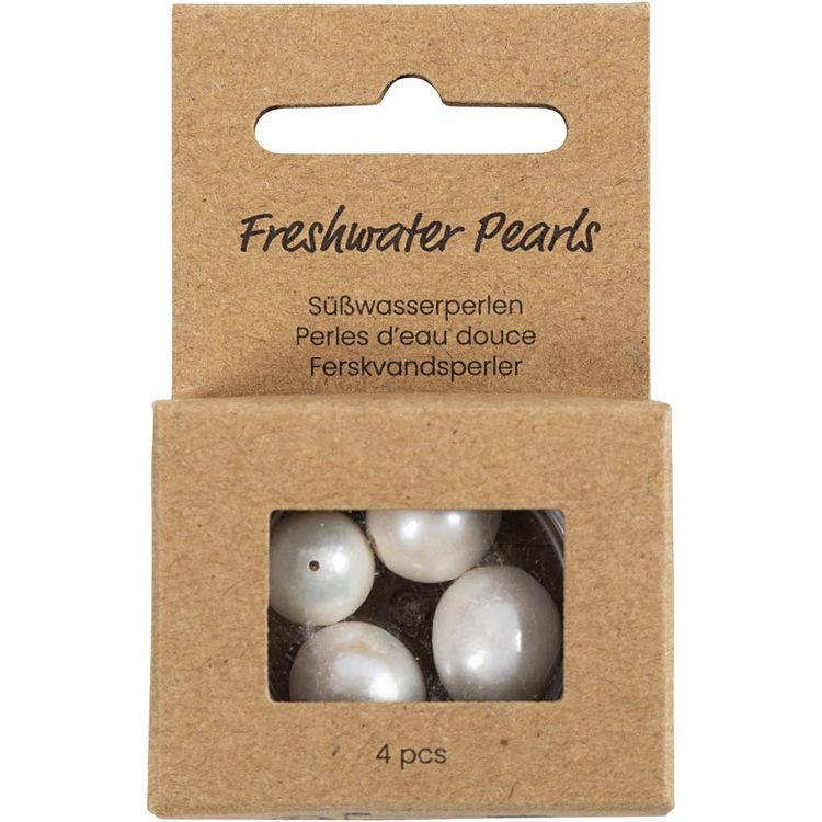 Produktbild: Creativ Company S&uuml;&szlig;wasserperlen, L&auml;ngs perforiert, D 13-14 mm, Lochgr&ouml;&szlig;e 0,8 mm, Perlmutt, 4 Stk