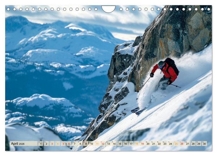 Produktbild: Skifahren - tolle Momente (Wandkalender 2026 DIN A4 quer), CALVENDO Monatskalender