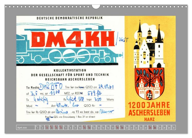 Produktbild: DDR - Ostalgie auf QSL-Karten (Wandkalender 2026 DIN A3 quer), CALVENDO Monatskalender