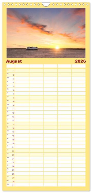 Produktbild: Familienplaner 2026 - Vanlife - Gl&uuml;cklich auf vier R&auml;dern mit 5 Spalten (Wandkalender, 21 x 45 cm) CALVENDO