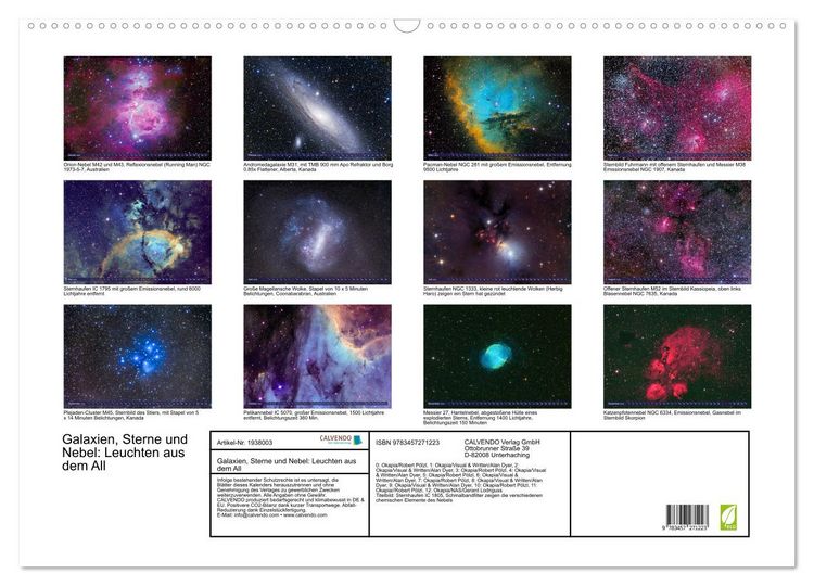 Produktbild: Galaxien, Sterne und Nebel: Leuchten aus dem All (Wandkalender 2026 DIN A2 quer), CALVENDO Monatskalender