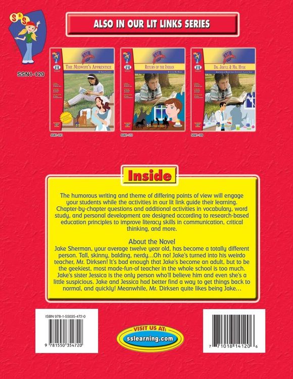Produktbild: Help I'm Trapped in My Teacher's Body Novel Study Grades 4-6 A novel by Todd Strasser.