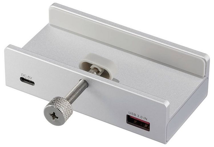 Produktbild: Renkforce RF-6690354 USB-Hub 3+1 Port USB-A, USB-C&reg; USB 3.1 Gen1 5 GBit/s mit Aluminiumgeh&auml;use Silber RF-ACHB-350