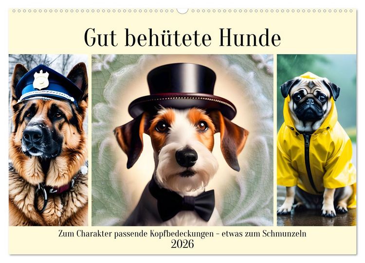 Produktbild: Gut beh&uuml;tete Hunde (Wandkalender 2026 DIN A2 quer), CALVENDO Monatskalender