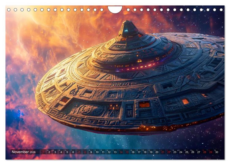 Produktbild: Raumschiffe - Im Universum durch Raum und Zeit (Wandkalender 2026 DIN A4 quer), CALVENDO Monatskalender