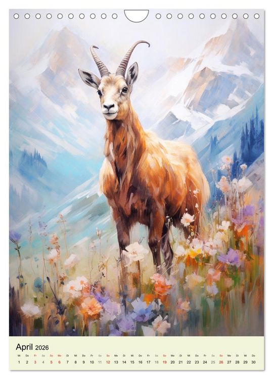 Produktbild: Europas Wildtiere. Aquarelle von den Bewohnern der W&auml;lder und Berge (Wandkalender 2026 DIN A4 hoch), CALVENDO Monatskalender