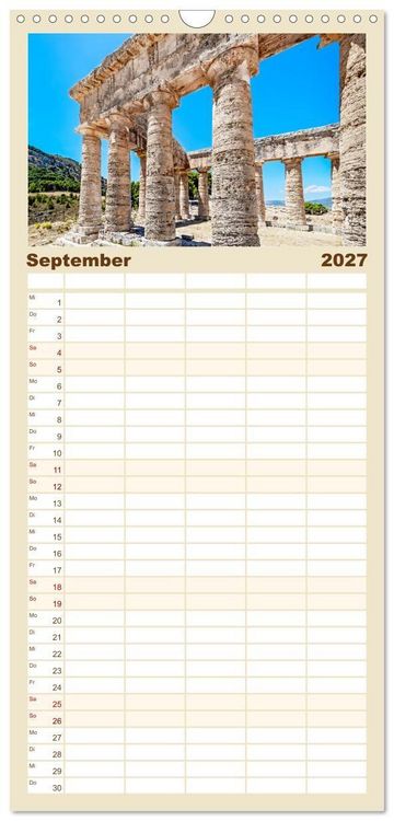 Produktbild: Familienplaner 2027 - Magna Graecia - Griechische antike St&auml;tten in S&uuml;ditalien mit 5 Spalten (Wandkalender, 21 x 45 cm) CALVENDO