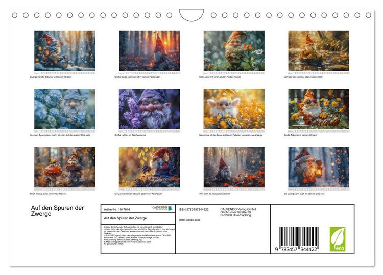 Produktbild: Auf den Spuren der Zwerge (Wandkalender 2026 DIN A4 quer), CALVENDO Monatskalender