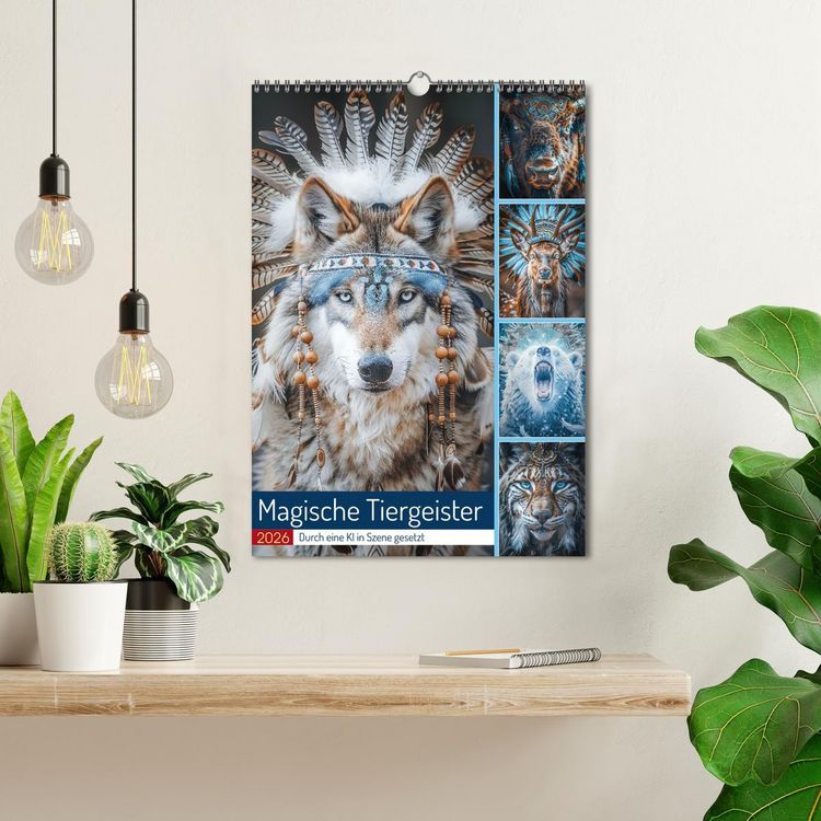 Produktbild: Magische Tiergeister (Wandkalender 2026 DIN A3 hoch), CALVENDO Monatskalender