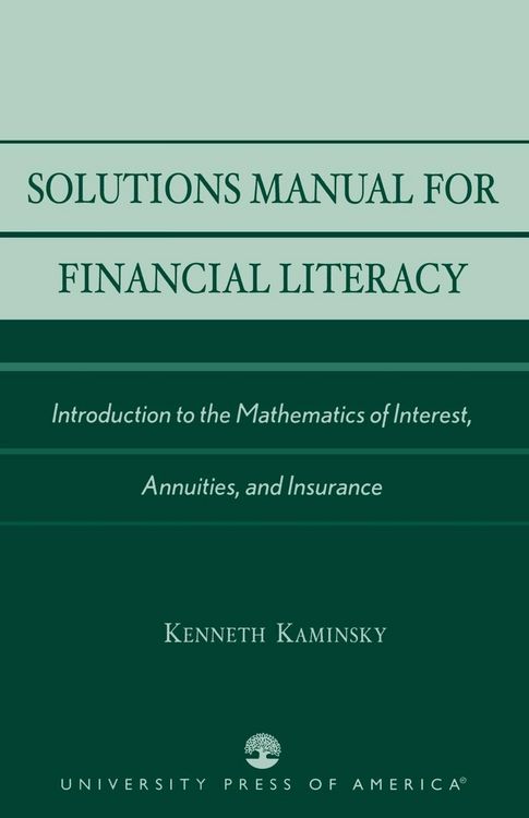 Produktbild: Solutions Manual for Financial Literacy