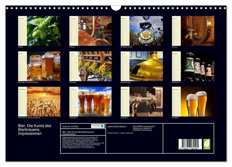 Produktbild: Bier. Die Kunst des Bierbrauens. Impressionen (Wandkalender 2026 DIN A3 quer), CALVENDO Monatskalender