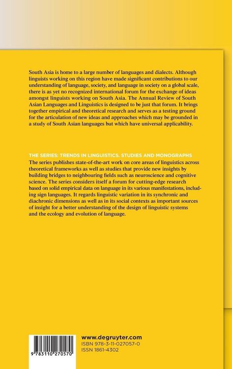 Produktbild: Annual Review of South Asian Languages and Linguistics