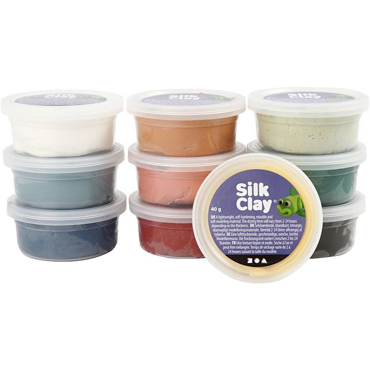 Produktbild: Creativ Company Silk Clay&reg;, sanfte, dezente Farben, 10x40 g