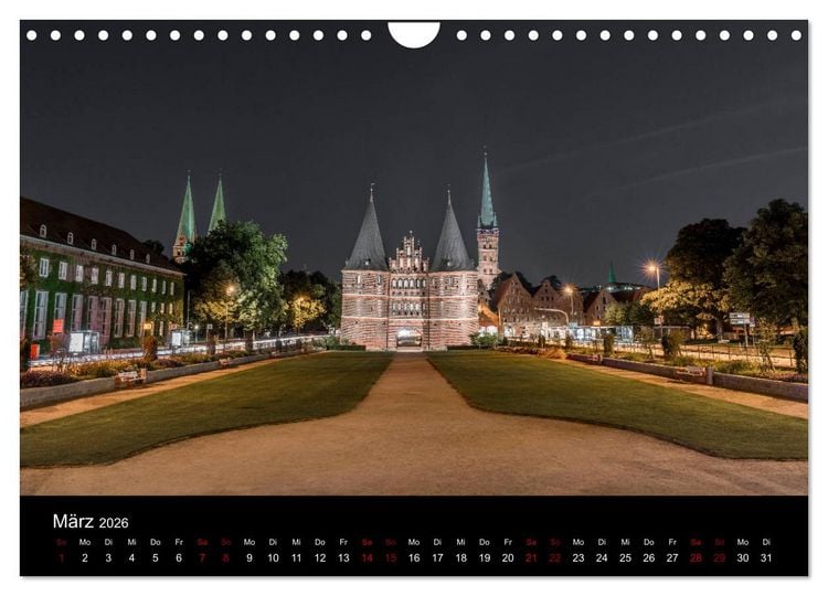 Produktbild: Eine Nacht in L&uuml;beck (Wandkalender 2026 DIN A4 quer), CALVENDO Monatskalender