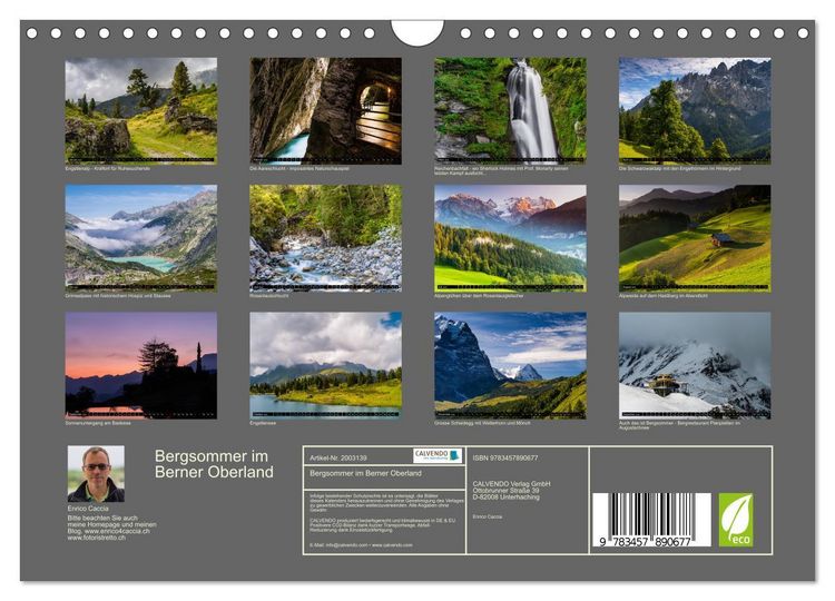 Produktbild: Bergsommer im Berner Oberland (Wandkalender 2026 DIN A4 quer), CALVENDO Monatskalender