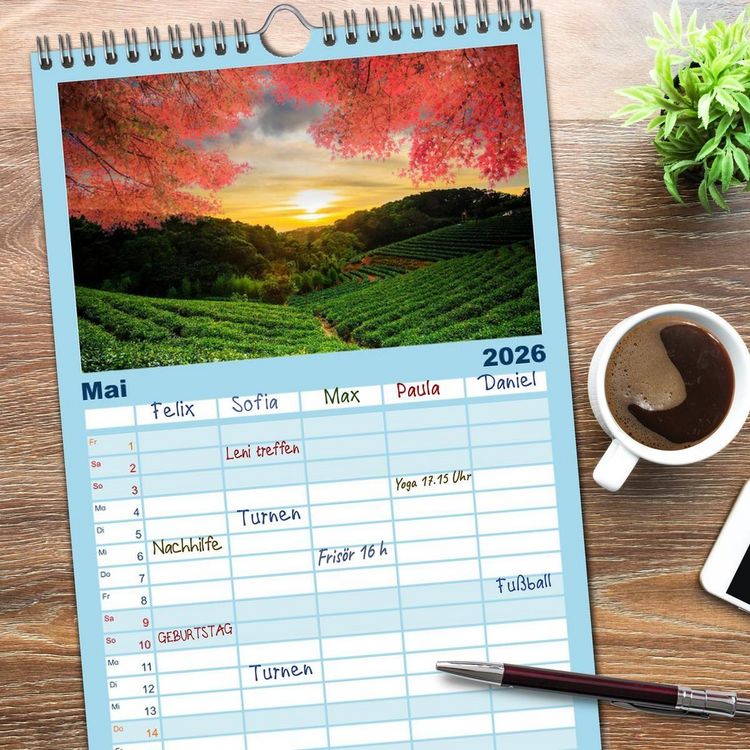 Produktbild: Familienplaner 2026 - Japan. Zwischen Tradition und Moderne mit 5 Spalten (Wandkalender, 21 x 45 cm) CALVENDO