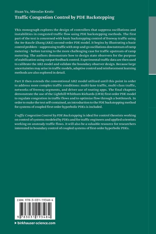 Produktbild: Traffic Congestion Control by PDE Backstepping