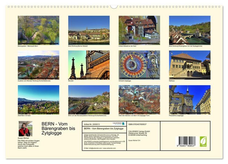 Produktbild: BERN - Vom B&auml;rengraben bis Zytglogge (hochwertiger Premium Wandkalender 2026 DIN A2 quer), Kunstdruck in Hochglanz