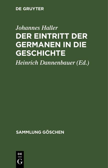 Produktbild: Der Eintritt der Germanen in die Geschichte