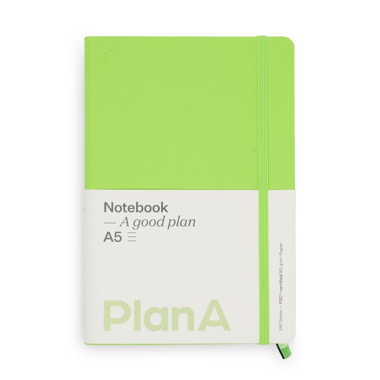 Produktbild: Notizbuch A5 Hardcover Kiwi Green Liniert, 240 Seiten